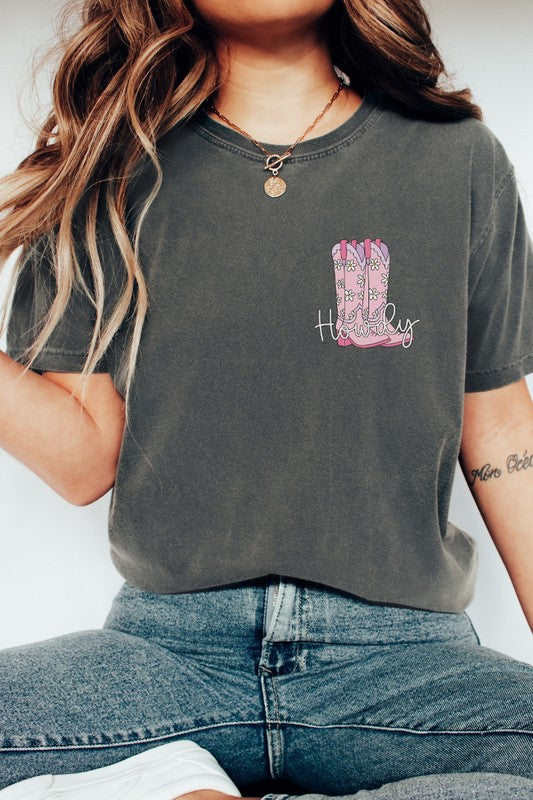 Howdy Cowgirl Boot Country Western Graphic Tee
